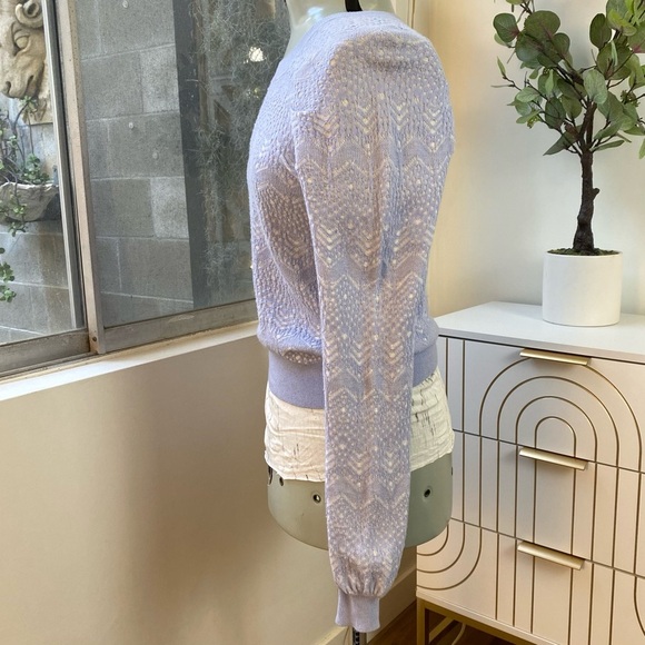 Joie Blue Pointelle Sweater, Size S - Picture 5 of 10